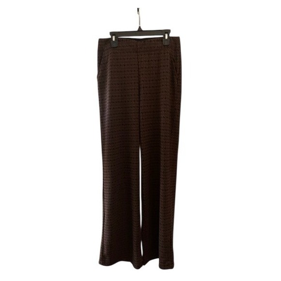 Max Studio London Retro Houndstooth Wide Leg Pants Women Size S Fall Brown Black - Picture 8 of 9